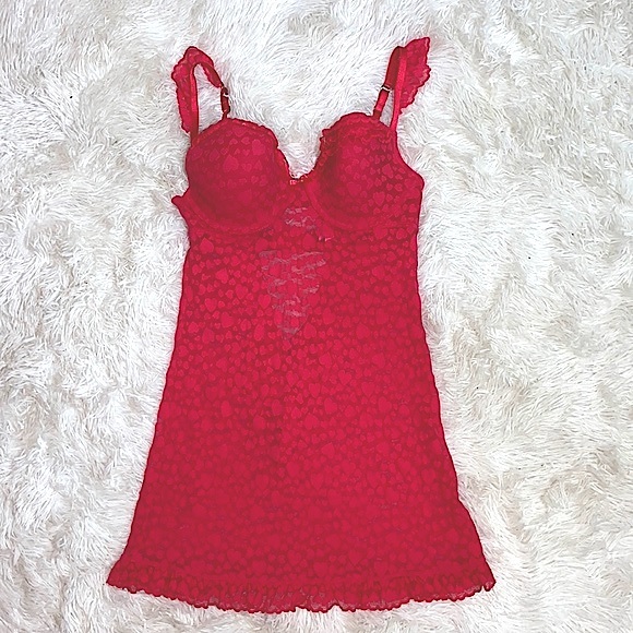 Victoria's Secret Other - Victoria’s Secret The Lacie Pink Lace  Ruffles Nightie Large
